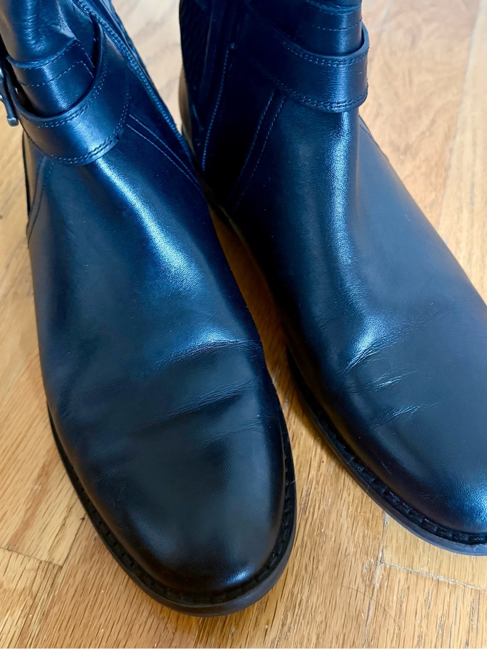 Cole Haan Black Leather Tall Riding Boots - Classic Women's Knee High Size 8 - Picture 7 of 9